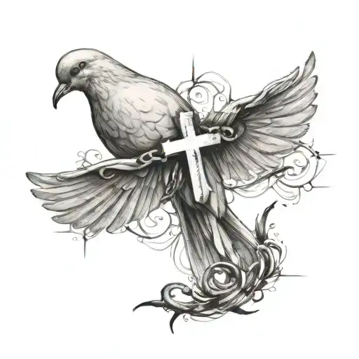 Dove And Cross Nails