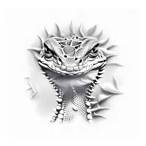 Lagartija Menorca Saliendo Piel 3D