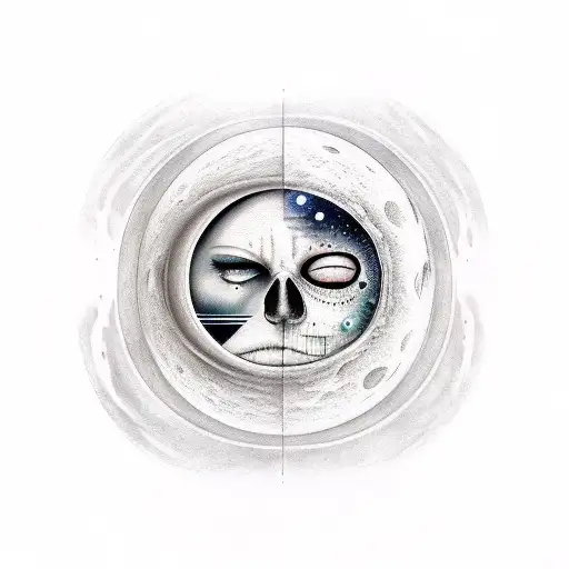 Broken Moon With Face