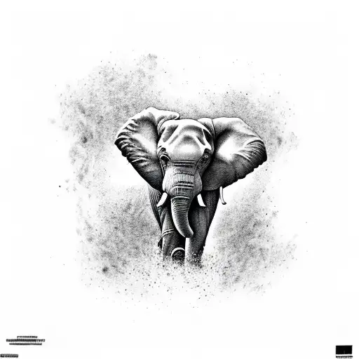 Elephant With Tropical Leaves