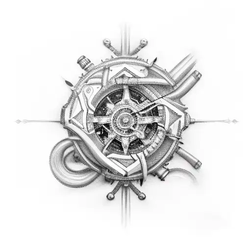 Nautical Black And Gray Realism