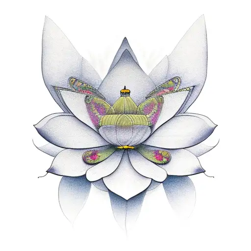 Butterfly Designed As A Lotus Flower