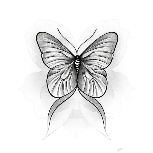 Honeysuckle Flower With Butterfly And Crescent Moon