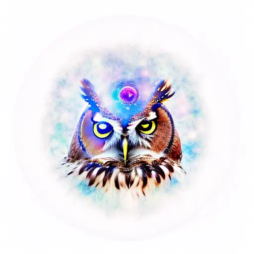 Owl With Galaxy In Belly