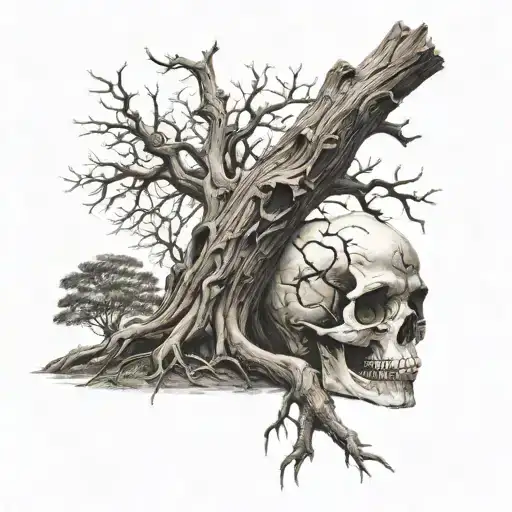 Dead Tree With Skull