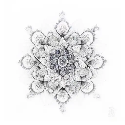 An Abstract Representation Of Various Flowers Forming A Mandala