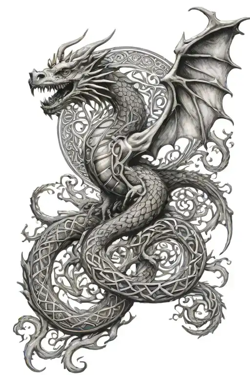 Dragon Celtic Tree Of Life