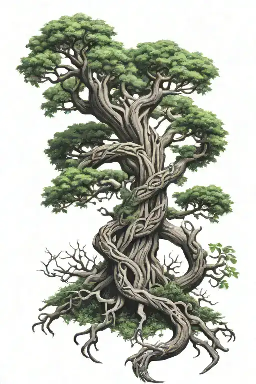 Celtic Dragon Tree Of Life Intertwined