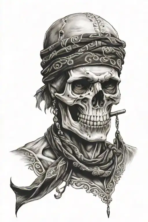 Skull With Bandana