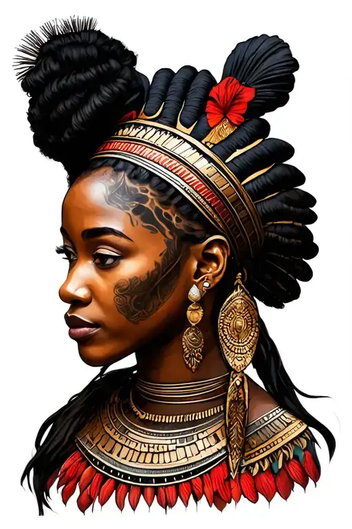 Africa Women Bdsm Queen Warrior African Lady Head Profile