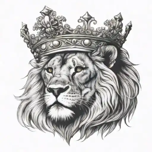 Scard Lion Wearing A Crown