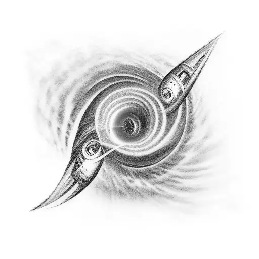 Silhouette Of A Man Falling Into A Black Hole