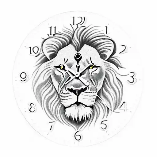 Clock With Lion And Fire