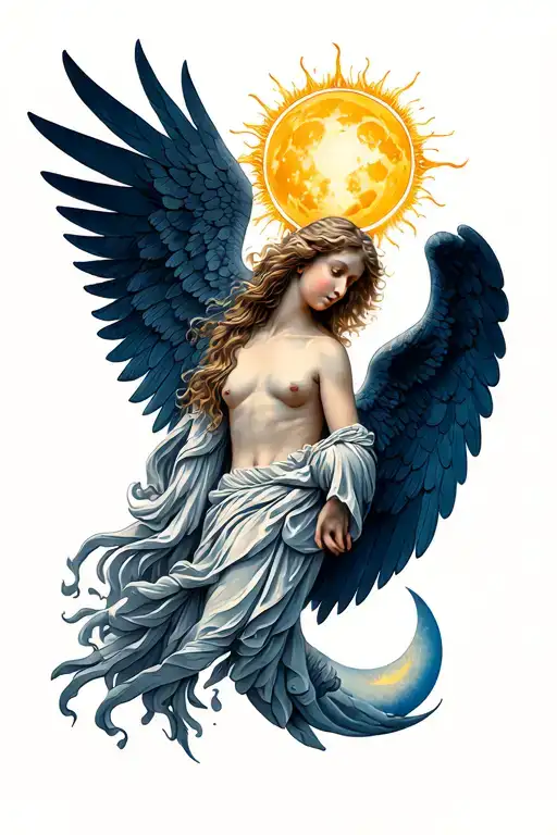 Angel With Sun And Moon