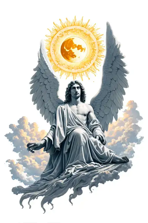 Angel Man With Sun And Moon And Heaven