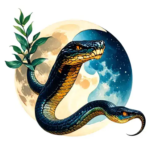 Snake And Moon