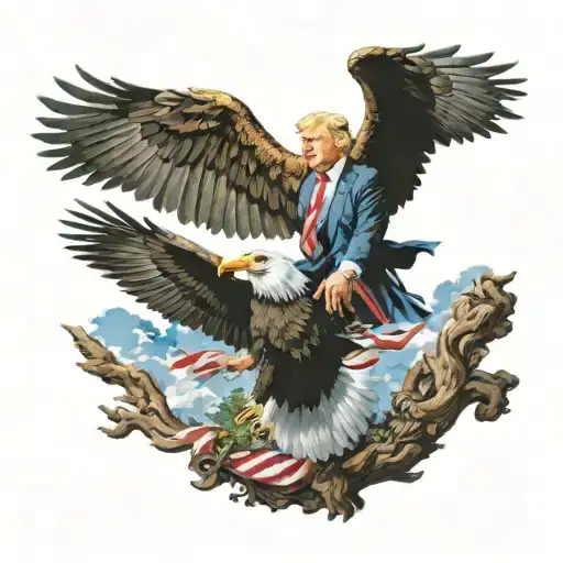 Donald Trump Riding A Giant Bald Eagle