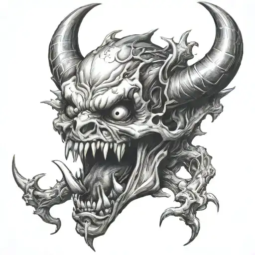 Demon Biting In A Real Heart