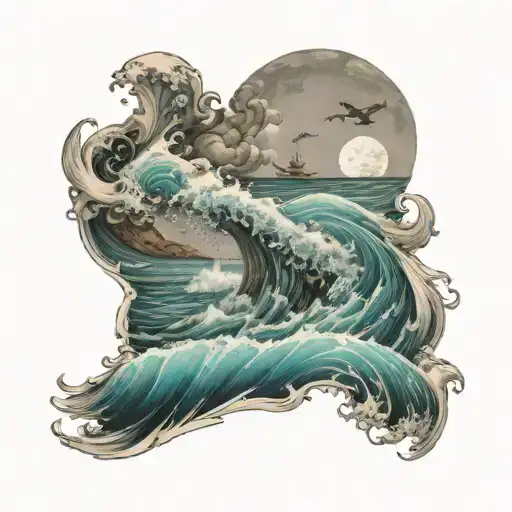 The Name Caspian With The Ocean Waves