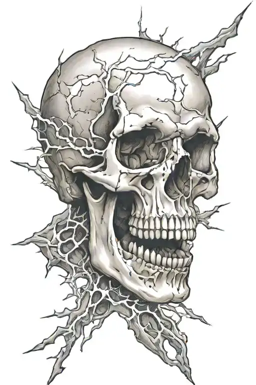 Lightning Bolt In The Form A A Skull