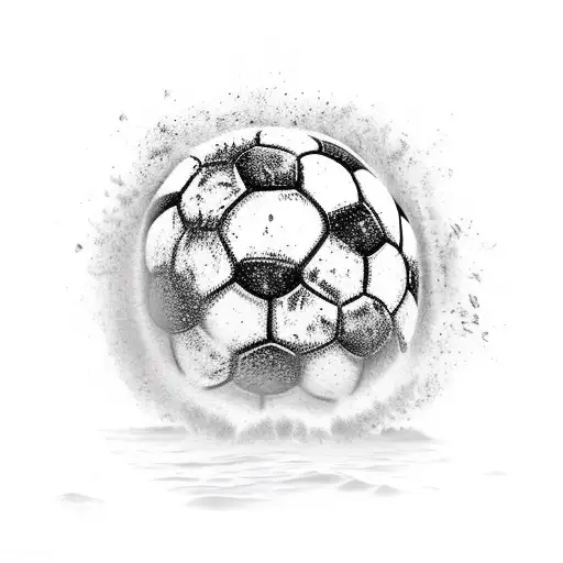 A Realistic Beach Scene With A Soccer Ball Rolling In The Sand And A Lion Resting Under A Palm Tree