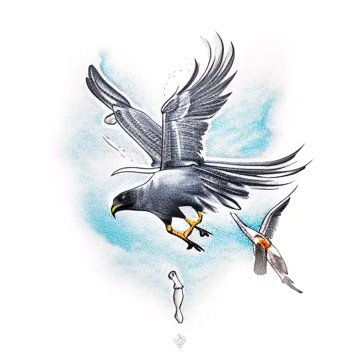 Crow With Seagull And Phoenix