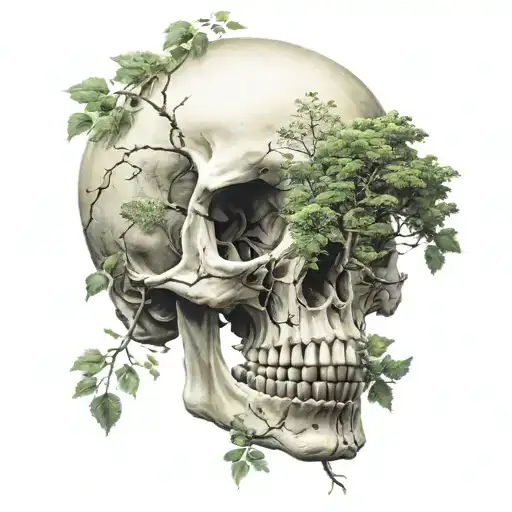 Skull With Trees Growing