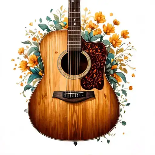Beautiful Wood Acoustic Guitar