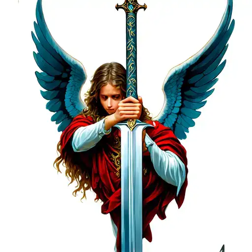 Angel Holding A Sword