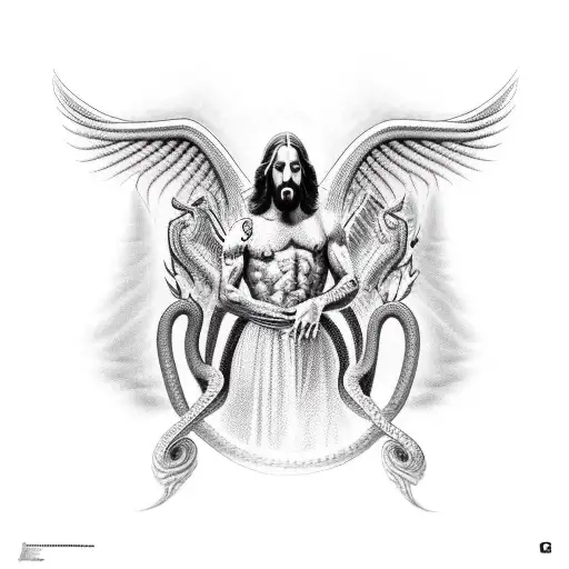 Jesus Against Lucifer But Lucifer Is In Snake Form