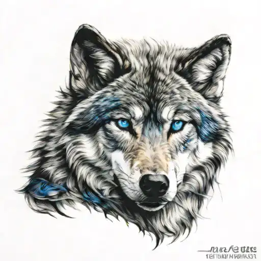 Wolf With Blue Eyes Like Fire