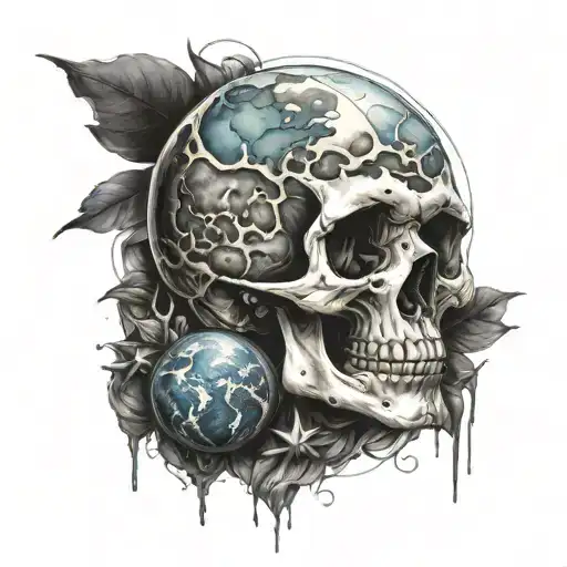 Skull With A Planet