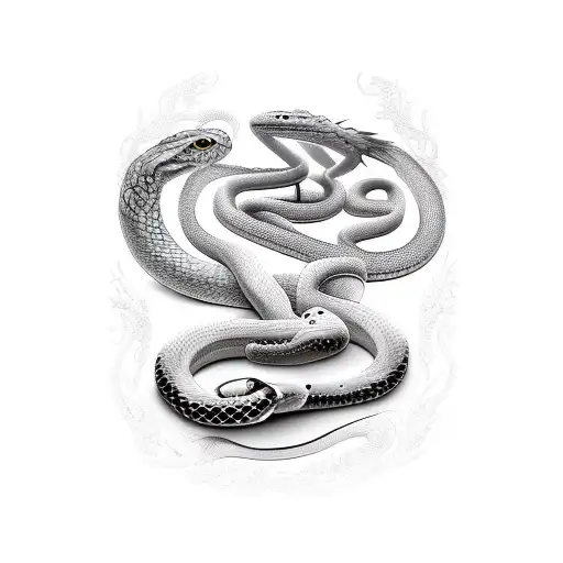 Combine The Image Of A Knight And A Snake In A Dynamic Pose