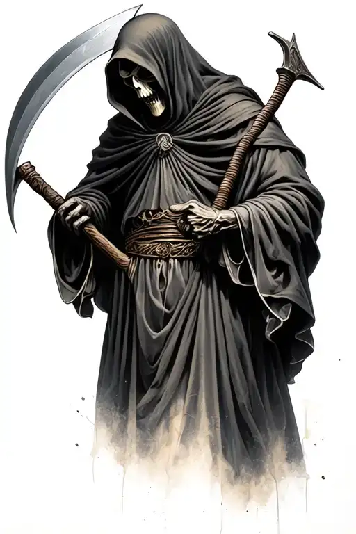 Grim Reaper Holding A Scythe