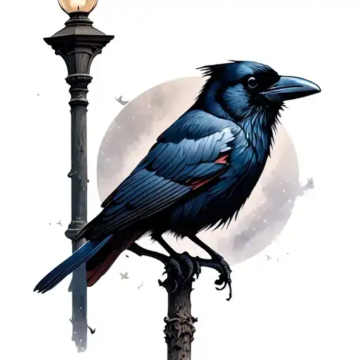 Tree Grave Raven Cardinal Light Pole