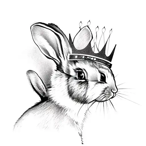 Sideview Of A Bunny With A Crown