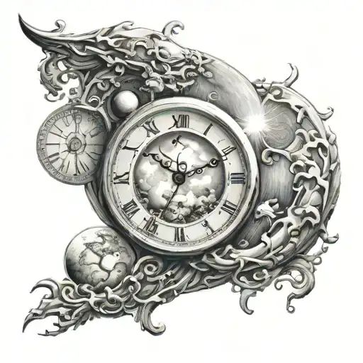 Moon Transitioning Into Clock