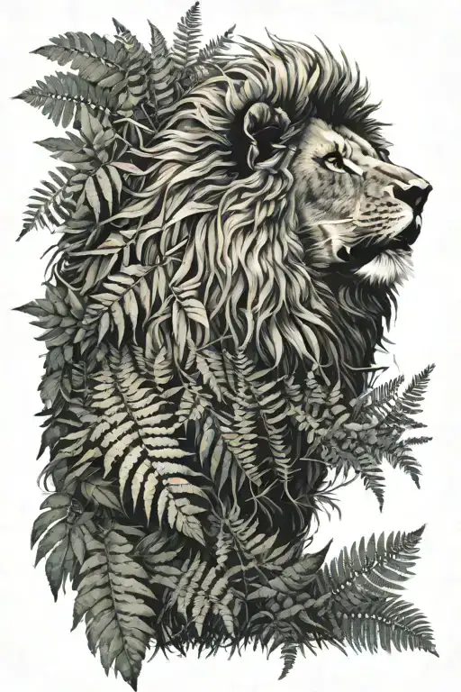 Lion In Fern