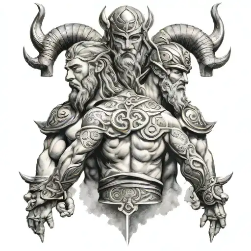 Tyr Norse God And Aries Greek God Back To Back