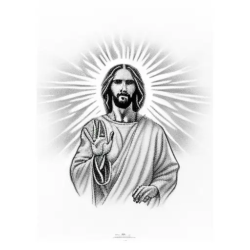 A Silhouette Of Jesus Signing 'I Love You' In American Sign Language