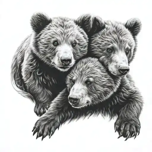 Two Bear Cubs Surrounded