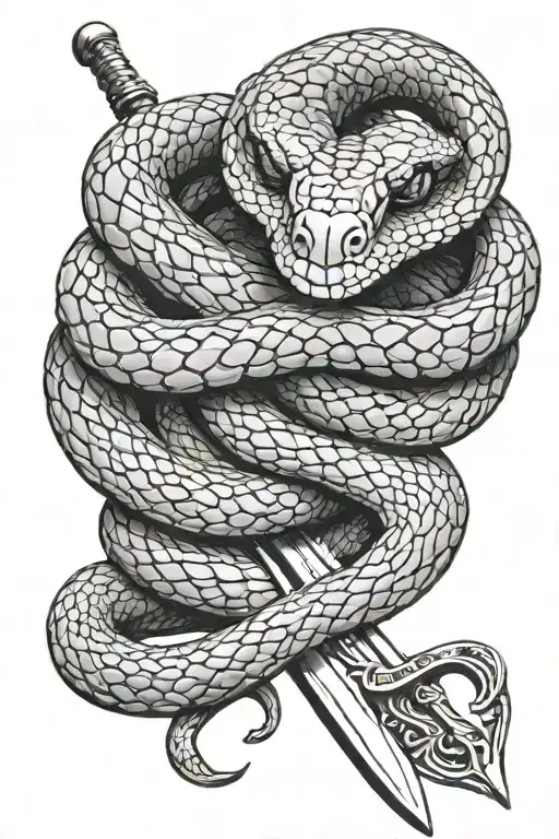Snake Wrapped Around Sword