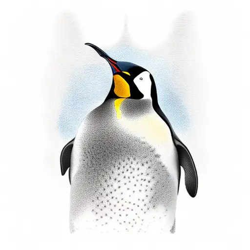 Emperor Penguin With Glacier