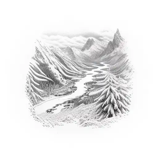 Stream Flowing Down From A Mountain In The Forrest