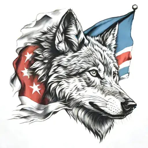 Wolf And Turkish Flag