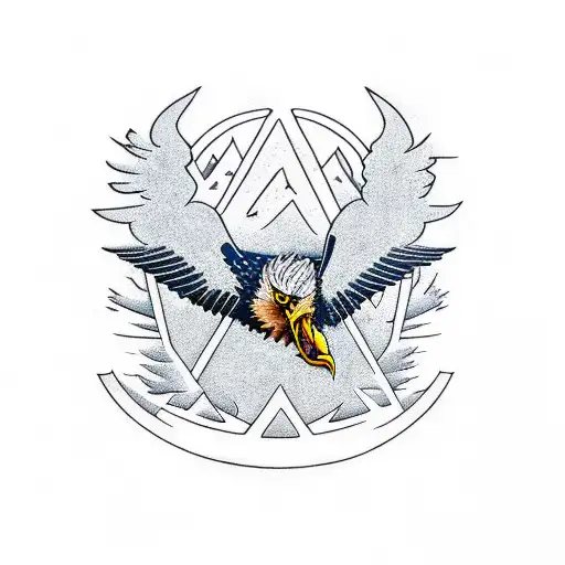 Pine Trees Campfire Eagle