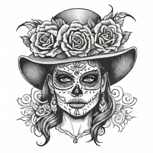 Day Of The Dead Woman Face