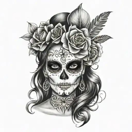 Dia De Los Muertos Woman Without Hat