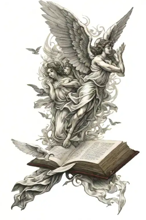 Angels Flying Around Bible