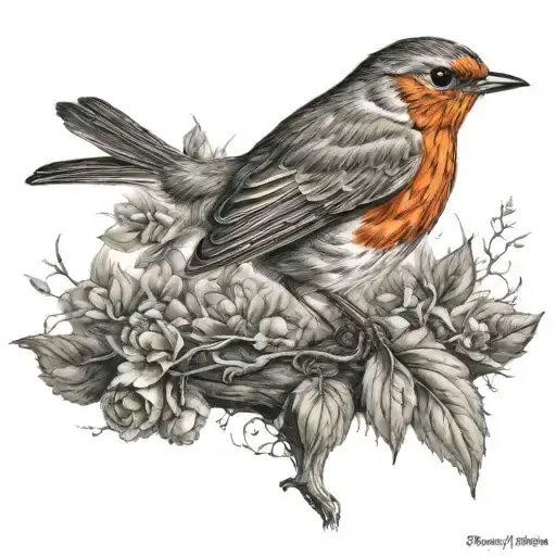 Robin Bird For Rememberance Of Mom Dad
